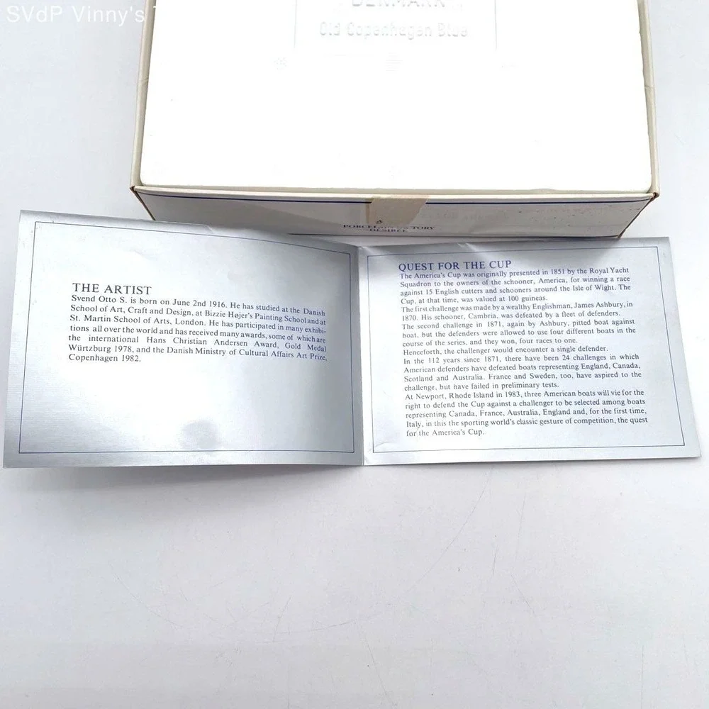 Desiree Denmark America's Cup 1983 Yacht America Porcelain Plate Boxed COA